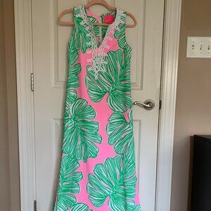 Lilly Pulitzer Carlotta Maxi Dress, Who Let The Fronds Out, size 0 NWT